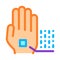 Information Chip On Hand Biomaterial Vector Icon