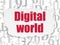 Information concept: Digital World on Torn Paper background