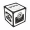 Information cube contact icon. Contact us web and internet concept with email, phone and internet icon for website, blog and onlin