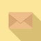 Information envelope icon flat vector. Paper mail