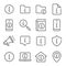 Information icon illustration vector set. Contains such icon as Info, Helpdesk, FaQ, About, Details, Mobile, Document and more. Ex