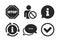 Information icons. Stop prohibition symbol. Vector