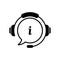 Information and Info Line Icon. Support Service with Headphones. Headset wit Information Sign. Hotline and Helpline