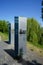 Information pillars about the forced labor camp. Berlin, Germany