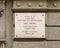 Information plaque for the building used as a hospital of the American Red Cross where Ernest Hemingway was treated for war wounds