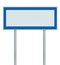 Information Road Sign Isolated, Blank Empty Signpost Copy Space For Icons, Pictograms, Large Roadside Info Signage Pole Post