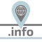 Information service location. Info Domain zone vector flat logo