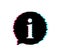 Information sign glitch icon. Info speech bubble. Vector illustration.