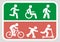 Information sign, path for pedestrians and cyclists, vector icon