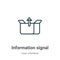 Information signal outline vector icon. Thin line black information signal icon, flat vector simple element illustration from