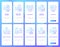 Information technology staffing blue gradient onboarding mobile app screens set