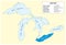 Information vector map of Lake Erie in North America