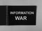 Information war, warfare word on paper. IW concept