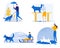 Informative Banner Dog Training Set, Cartoon