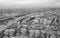 Infrared aerial view of Paris skyline and Seine river from the t