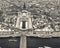 Infrared aerial view of Trocadero Square and Seine river from th
