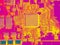 Infrared circuit board close up with microchips