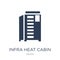 Infrared heat cabin icon. Trendy flat vector Infrared heat cabin