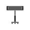 Infrared heater black glyph icon. Heats the room, standing on a metal stick. Pictogram for web page, mobile app, promo. UI UX GUI