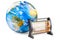Infrared heater with Earth Globe, 3D rendering