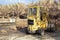 infrared image of agriculture vehicle left at the farm.