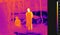 Infrared Thermal image people walking the streets