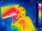Infrared thermal image showing the heat emission