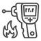 Infrared thermometer line icon. Non-contact heat measure sensor device symbol, outline style pictogram on white