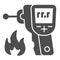 Infrared thermometer solid icon. Non-contact heat measure sensor device symbol, glyph style pictogram on white
