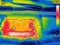 Infrared thermovision image showing Car Engine After driving