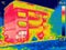 Infrared thermovision image showing lack of thermal insulation o