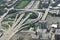 Infrastructure freeway system aerial view Chicago