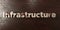 Infrastructure - grungy wooden headline on Maple - 3D rendered royalty free stock image