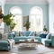 Infuse Your Living Space with Modern Elegance: Light Blue Sofa for Contemporary Interior Design