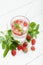 Infused fruit water, strawberry antioxidant diet, detox beverage