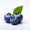 Infused Symbolism: Detailed 8k Photo Of Three Blueberries On White Background