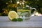 Infused water with cucumbers, lemons and mint.
