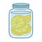 Infused Water Lemon Slices Doodle Drawing Vector Illustration Flat Design Icon