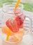 Infused water mug of mix fruit refreshing drink