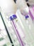 Infusion bottles with IV solution