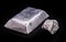 Ingot or platinum plate with ore on the side, a precious chemical element, used in industry in general and as a precious jewel
