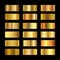 Ingots of gold, set of gold gradients, golden squares collection, textures group, gold background set â€“ vector