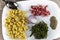 Ingradients for cappelletti, bacon and asparagus