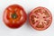 Ingredient for Caprese salad. Tomatoes isolated on white