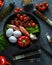 Ingredients for cooking shakshuka, closeup view