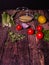 Ingredients for cooking Tabbouleh - Levantine vegetarian salad.