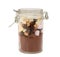 Ingredients for hot chocolate in a glass jar