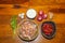 Ingredients for a mutton dish called Laal Maans a delicacy of Rajasthan India