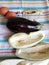 Ingredients for preparing healthy food 2 eggs,eggplants pepper,blue eggplant, preparing stuffed blue eggplant on striped canvas