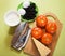 Ingredients for stuffed tomato salad